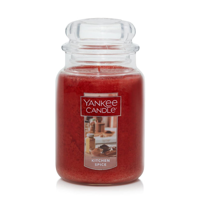 Yankee Candle Kitchen Spice Scented, Classic 22Oz Large Jar, Single Wick, over 110 Hours of Burn Time, Ideal for Home, C