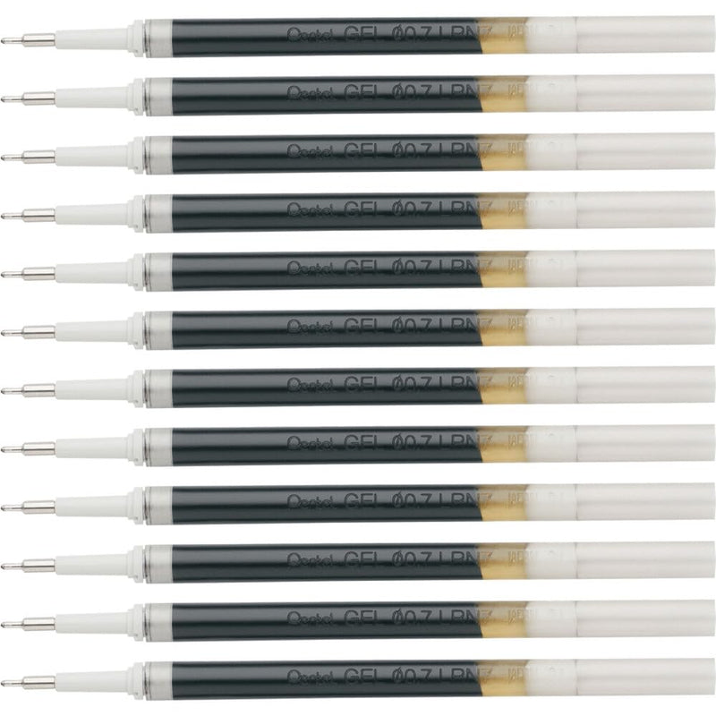 Pentel Refill Ink for EnerGel Liquid Gel Pen, (0.7mm), Medium Line, Needle Tip, Black Ink, Box of 12 (LRN7-A) 12 Count (Pack of 1)