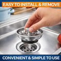 Kitchen Sink Drain Strainer 2 Pack of Stopper Combo Basket Replacement for 3-1/2 Inch Drain I Sink Drain Basket Stainless Steel Bathroom Sink