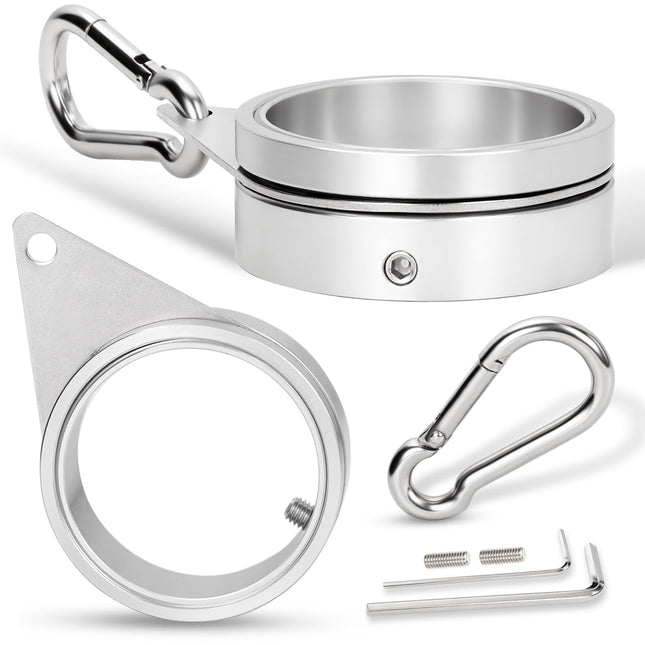 2" Large Flag Pole Rings, 2 Pcs Aluminum Alloy Spinning Flag Pole Ring Clips Swivels, 360Â° Rotating anti Wrap Flagpole 