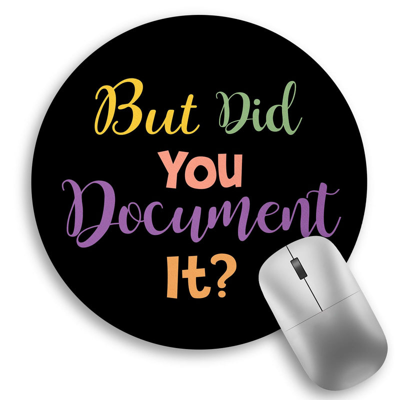 Funny Work Mouse Pad, Small Round Mouse Pads for Desk, Mini Travel Mousepad for Wireless Computer Laptop, Office Desk Accessories, But Did You