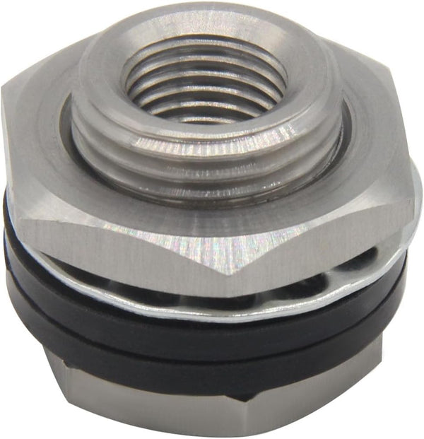 Stainless Steel Bulkhead Fitting 1/4" NPT Female Bulked Coupler Thru-Bulk Tank Fitting Connector (Pack of 2)