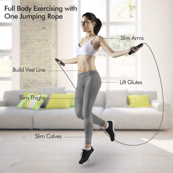 Jump Rope, Tangle-Free Rapid Speed Jumping Rope Cable with Ball Bearings for Women, Men, and Kids, Adjustable Steel Jump Rope with Foam Handles