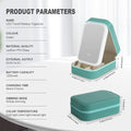 Small Travel LED Makeup Mirror Case with 3 Adjustable Color Light Settings, Dust-Proof Jewelry Box, Mini Cosmetic Train Case Ideal for Short Trips