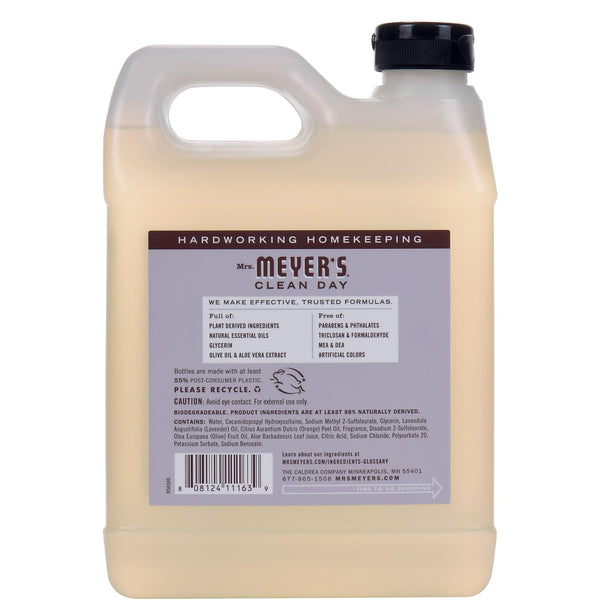MRS. MEYER'S CLEAN DAY, Soap Hand Liquid Refill Lavender, 33 Fl Oz