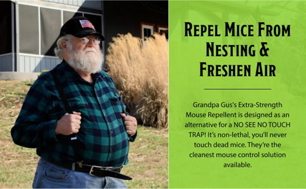 Grandpa Gus'S Extra-Strength Mouse Repellent Pouches, Cinnamon/Peppermint Oils Repel Mice from Nesting & Freshen Air in