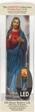 Stonebriar LED Saint Prayer Candle — Automatic Timer, Flameless Candle for Prayer, Memorials & Religious Décor, Jesus, 8" 1 Count Jesus