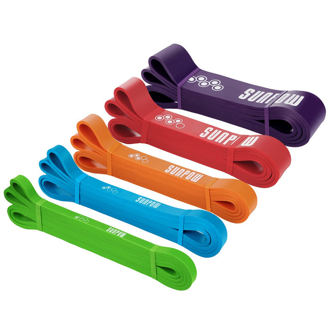 SUNPOW Pull up Assistance Bands - Set of 5 Resistance Heavy Duty Workout Exercis