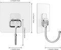 Large Hooks for Hanging Heavy-Duty 44Ib(Max) 10 Packs, Wall Hangers without Nails Self-Adhesive Traceless Clear and Removable, Waterproof and