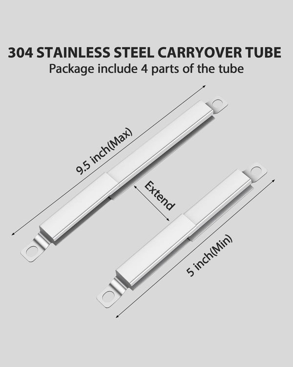 Universal 304 Stainless Steel Carryover Tube for Charbroil 4 Burner Grills