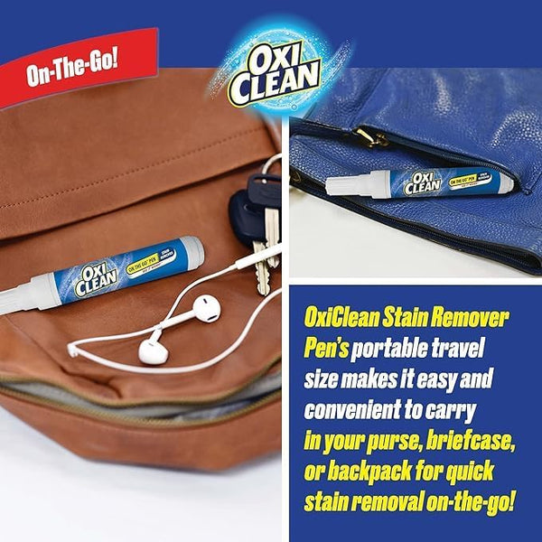 Oxiclean Stain Remover Pen for Clothes (4 Pack) - Instant Spot Cleaning for All Laundry Stains: Blood, Food, Drinks, Dirt, Ink, Makeup -