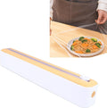 Plastic Wrap Dispenser, PP Reusable Cling Film Dispenser with Cutter Magnetic Stripe Food Wrap Dispenser Foil and Plastic Wrap Dispenser (White