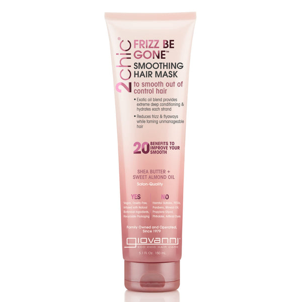 GIOVANNI Frizz Be Gone Smoothing Hair Mask, Macadamia, Color Safe, 5.1 oz | Natural Hair Smoothing Formula with Shea Butter & Sweet Almond Oil,