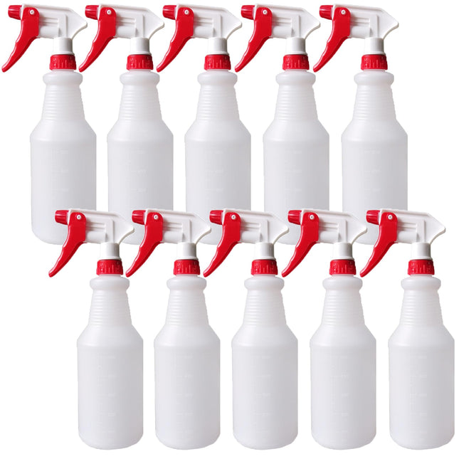 10 Packs 32oz Empty Spray Bottles Plastic Heavy Duty Refillable Spray Bottles with Adjustable Nozzle and Measurements for All Purpose Cleaning
