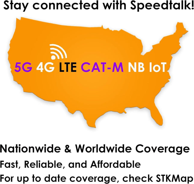 Speedtalk Mobile GSM SIM Card for 5G 4G GPS Trackers - Pet Kid Senior Vehicle Tr