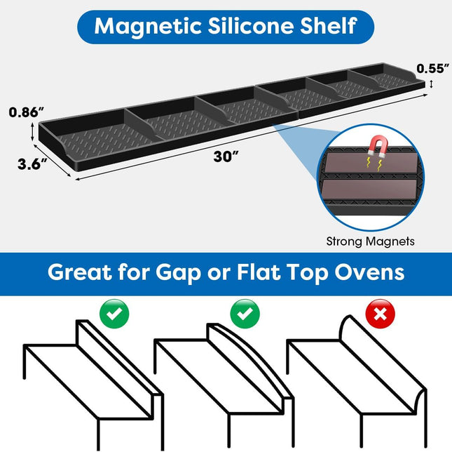 Hydream Stove Top for Silicone Shelf,30 Inch Magnetic Shelf over the Stove Spice Rack,Kitchen Shelf for above Stovetop O