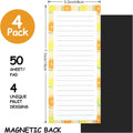 4 Pack Magnetic Notepads for Refrigerator, Grocery List Magnet Pad for Fridge, Fruit Design Magnetic Grocery List Pad for Fridge, Full Magnet Back