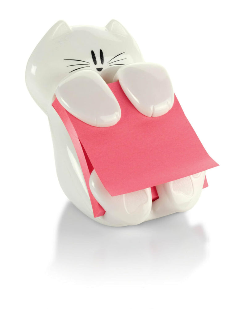 Post-it Note Dispenser, White Cat Design, 1 Dispenser, 1 Pad, 45 Sheets 1 Count