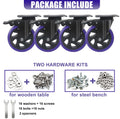5 Inch Caster Wheels with Brake, Heavy Duty Casters Set of 4 2200lbs, Swivel Casters with Double Ball Bearings, Dual Locking Casters,Wheels for