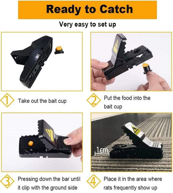 Feeke Mouse Traps, Mice Traps for House, Small Mice Trap Indoor Quick Effective Sanitary Safe Mousetrap Catcher for Family and Pet - 6 Pack,