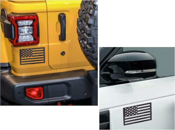 American Flag Magnet Decal, 2 Pack 6.1 x 3.7 Inch USA Flag Stickers with Patriotic Stars Reflective Stripes for Cars & Trucks - Support US