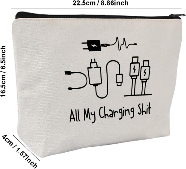 All My Charging shit bag,Fun and versatile bag with charger graphics, teenage boy gift, birthday gifts, travel accessories (Style D)