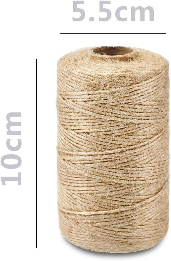 SMART&CASUAL 2mm Natural Jute Twine String Thin for Craft Plant Garden Gift Wrapping Christmas Handmade Art Decoration Packing String Home Art