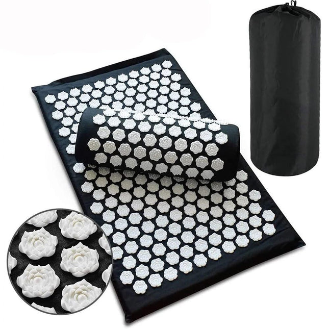Acupressure Mat Set, Acupuncture Point Massage Pillow, Relieving Back and Neck Pain, Muscle Relaxation and Stress Reduct