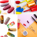 150 Pcs Clear Nail Swatch Sticks with Ring, Fan Shape Nail Art Polish Display Tips, False Nail Sample Sticks, Nail Practice Color Display,