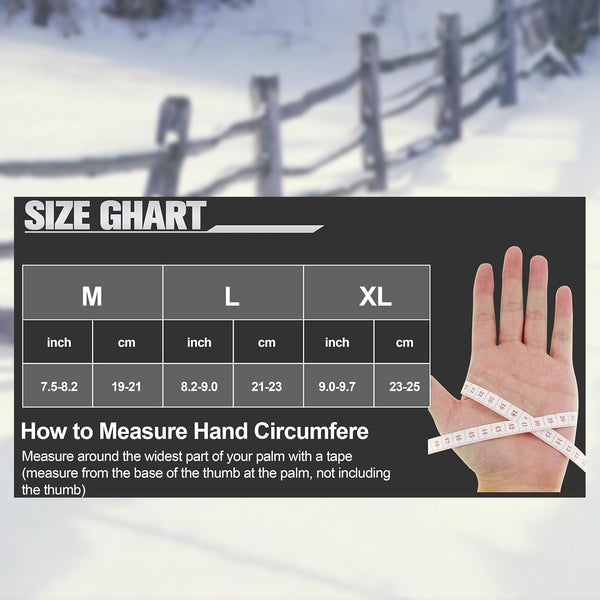 Winter Gloves for Men and Women, Thermal Touchscreen Warm Gloves with Windproof & Grip, for Running Cycling Skiing Hiking Driving Outdoor Sports