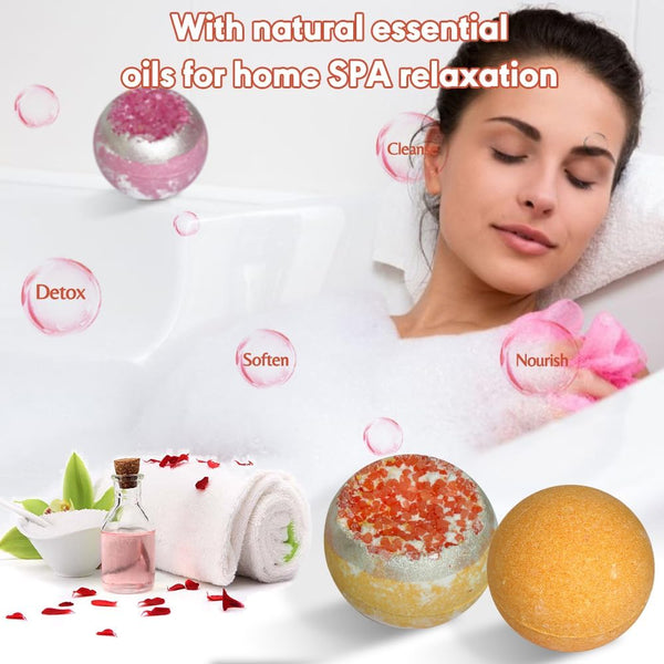KAV Bath Bombs for Women Gift Set 12Pcs, All Natural Organic Bubble Home Spa Bathbomb Gift Set for Her, Wife, Girlfriend, Mother, Christmas,