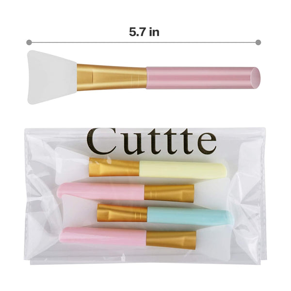 Cuttte 4pcs Silicone Face Mask Applicators, Flexible Facial Mud Masks Applicator, Hairless Moisturizers Tools, Soft Facial Brushes for Mud, Clay,