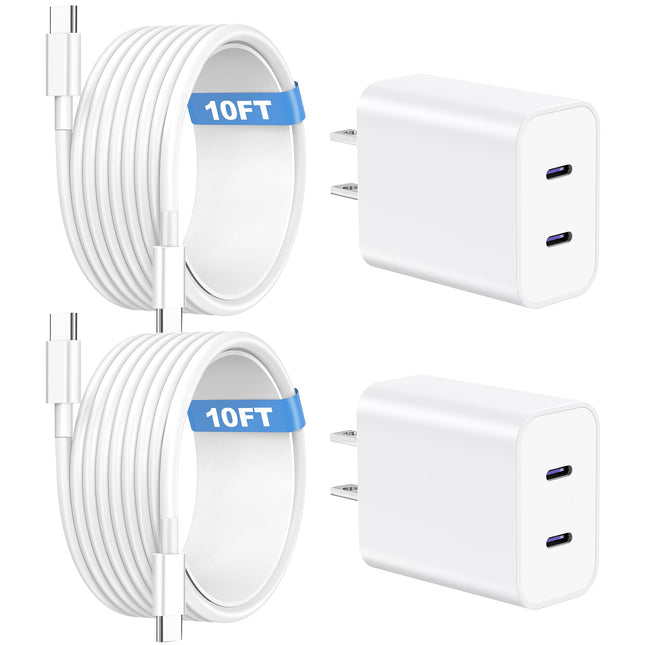Dayaoncy Compatible with Iphone 16/15 Charger Fast Charging, 20W USB C Wall Charger with 3Pack 10FT USB C to C Cable, Ty