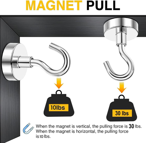 DIYMAG Magnetic Hooks, Strong Magents 10 Pack 30lbs for Cuise Cabins Ship | 2026 Ship Essentials Heavy Duty Strong Refrigerator Fridge Magnets for
