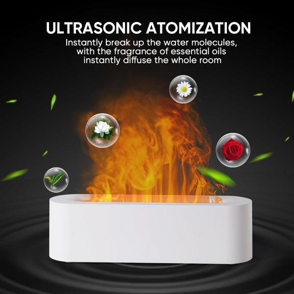 Essential Oil Diffuser, Fireplace Fire Flame Aromatherapy Diffuser, 150Ml Ultrasonic Cool Mist Humidifier, Scent Aroma Diffuser with 7 Colors