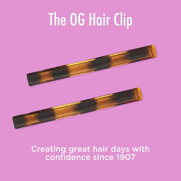 Goody Stay Tight Hair Barrettes, 4 Ct, Mock Tort, SlideProof Flat Clips, Comfortable & Versatile Styling Accessories for Women, Men, Boys & Girls,