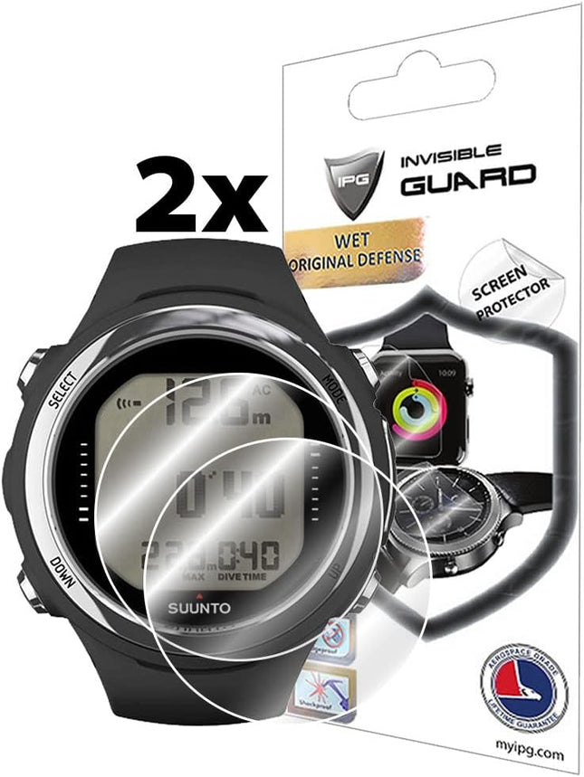 IPG for SUUNTO D4I - D4F Diving Watch Screen Protector (2 Units) Invisible Ultra HD Clear Film anti Scratch Guard-Smooth
