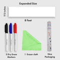 Kassa Reusable & Removable White Board Wallpaper | 1.4Ft X 8Ft Self Adhesive Dry Erase Contact Paper | 3 Markers & Eraser Cloth Included | for