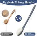 Back Scrubber for Shower, Shower Body Brush for Cleaning with Long Handle for Showering, 17 Inch Back Washer Exfoliator for Shower Men Women with