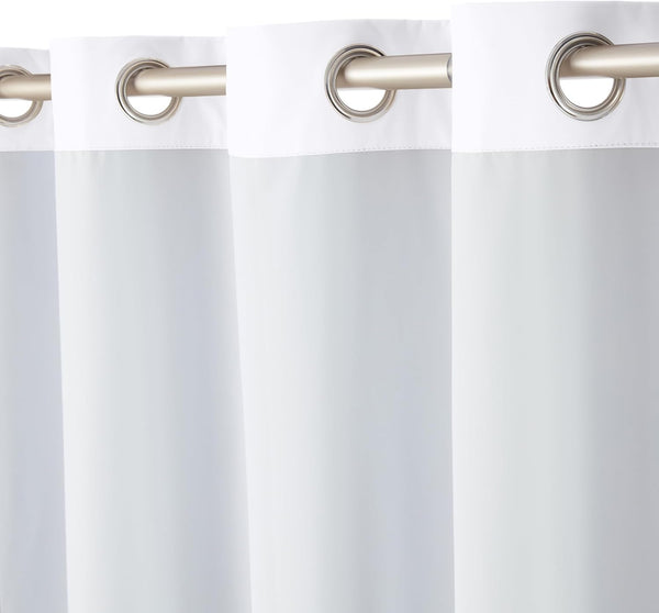 Amazon Basics Room Darkening Blackout Window Curtain with Grommets, Noise Reducing, 100% Blackout, 52 x 96 inches, White, Set of 2 52"W x 96"L