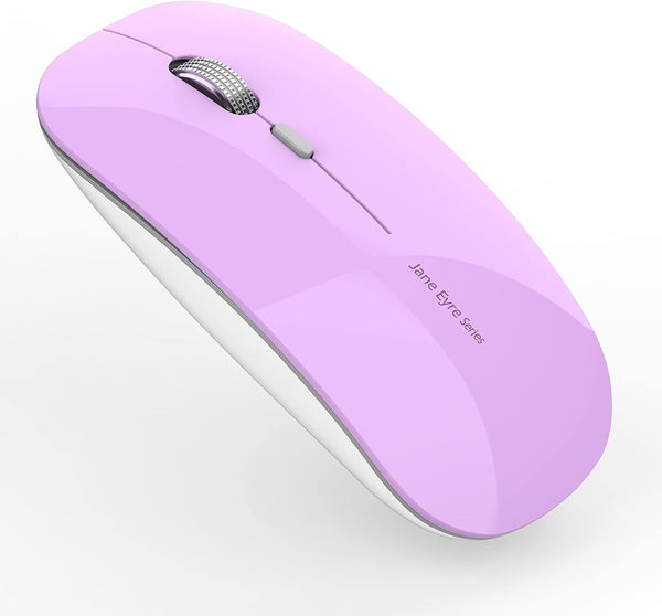 Uciefy Q5 Slim Rechargeable Wireless Mouse, 2.4G Portable Optical Silent Ultra Thin Wireless Computer Mouse with USB Receiver and Type C Adapter,