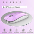 Uciefy Q5 Slim Rechargeable Wireless Mouse, 2.4G Portable Optical Silent Ultra Thin Wireless Computer Mouse with USB Receiver and Type C Adapter,