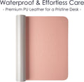 Double-Sided Leather Desk Pad, Non-Slip Mouse Mat (Pink/Silver) 35.4x17 in Pink/Silver 35.4" x 17"