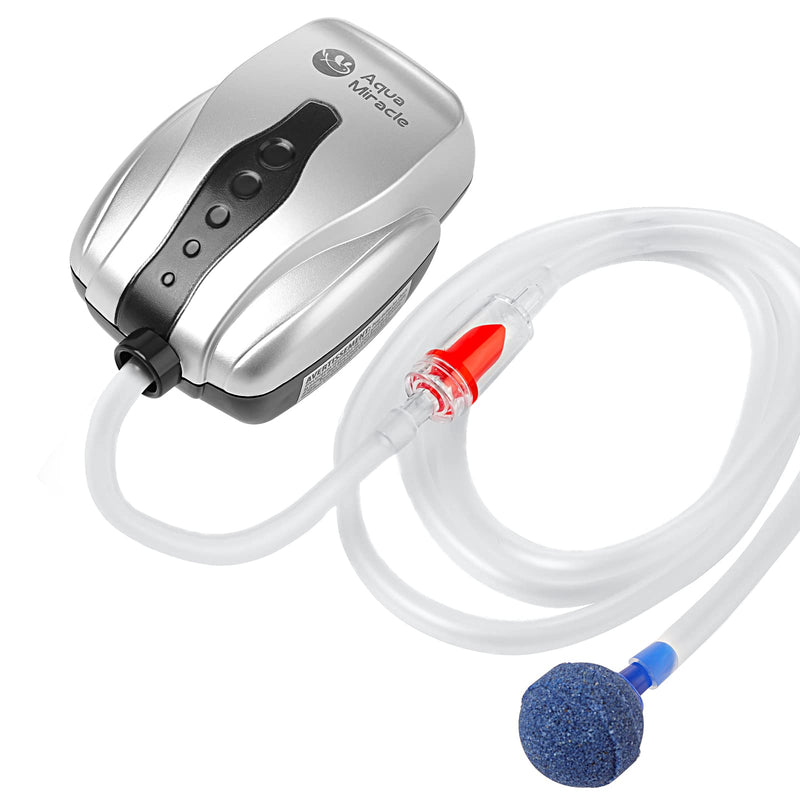 Aquamiracle Aquarium Air Pump Fish Tank Bubbler Aerator, All-In-One Fish Tank Air Pump, Quiet Aquarium Bubbler Aerator