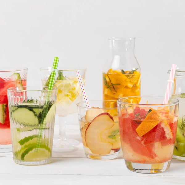 50 Pack Bent Reusable Straws, BPA-Free, 9" Colorful Hard Plastic Stripe Drinking Straw for Mason Jar Tumbler, Family or Party Use With Cleaning