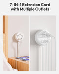 White Extension Cord 25 FT, Ultra Thin Flat Plug Power Strip with 4 USB Ports 3 Outlets, Wall Mountable, Non Surge Protector for Cruise Ship, Home