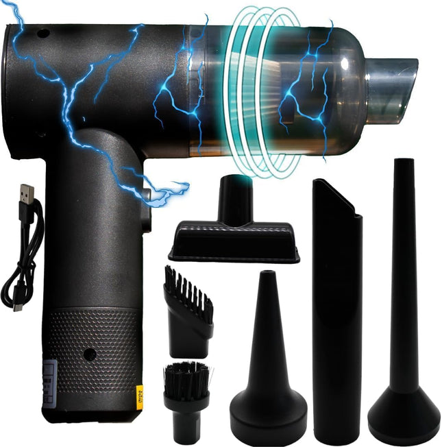 Jaspertronicsâ¢ Cordless Rechargeable 2 Speed Mini Vacuum & Dust Blower, Lightweight Handheld Cleaner W/Strong 16000 PA
