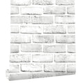 Cohoo Home Brick Wallpaper Peel and Stick Contact Paper 120inL 18inW Faux 3D Brick Contact Paper for Wall White Gray Self Adhesive Removable