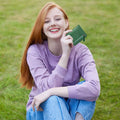 FUNTOR Small Wallets for Women, Ladies Small Compact Bifold Pocket RFID Blocking Genuine Leather Wallet for Women A:F Natural leather-Dark Green