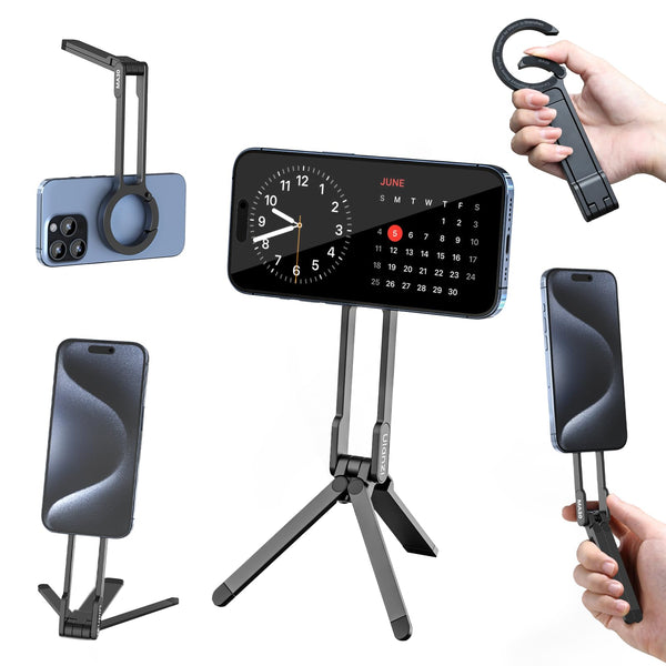 ULANZI MA30 Magnetic Phone Tripod Stand for Iphone - Aluminium Maglock Smartphone Mini Tripod Pocket Cell Phone Stand Dual-Sided Magnet Quick